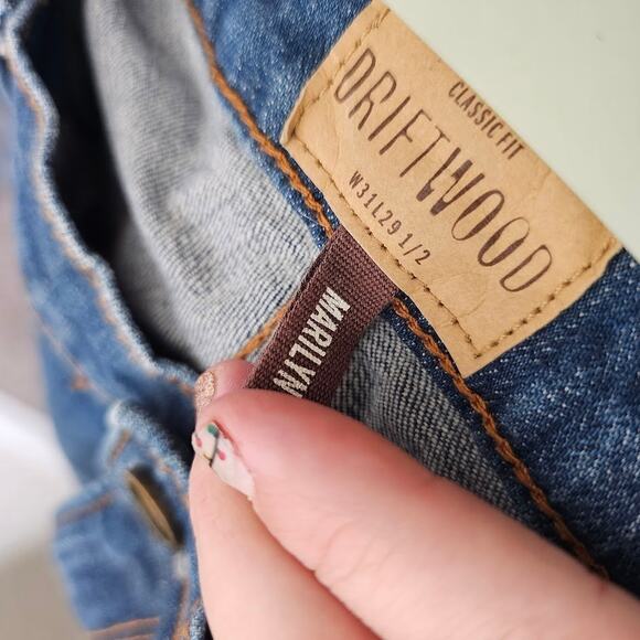 Driftwood Marilyn classic fit tuxedo stripe ankle length jeans size 31 - Picture 5 of 6